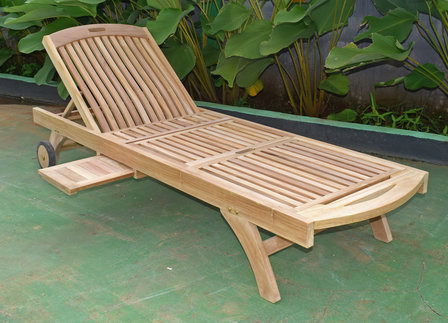 Teak Ligbed met Wielen