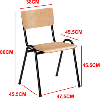 Stapelbare Houten Kantinestoel