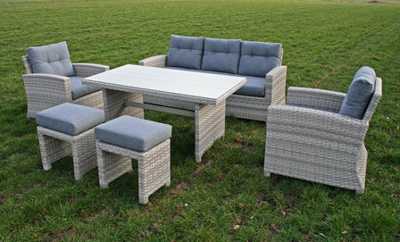 Aluminium Wicker Lounge Diningset