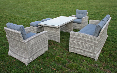 Aluminium Wicker Lounge Diningset