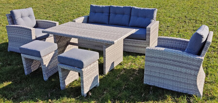 Aluminium Wicker Lounge Diningset