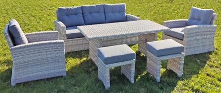 Aluminium Wicker Lounge Diningset