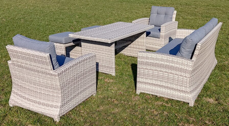 Aluminium Wicker Lounge Diningset