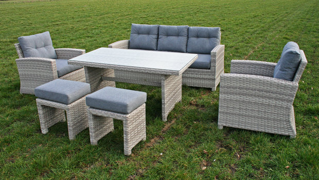 Aluminium Wicker Lounge Diningset