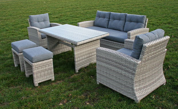 Aluminium Wicker Lounge Diningset