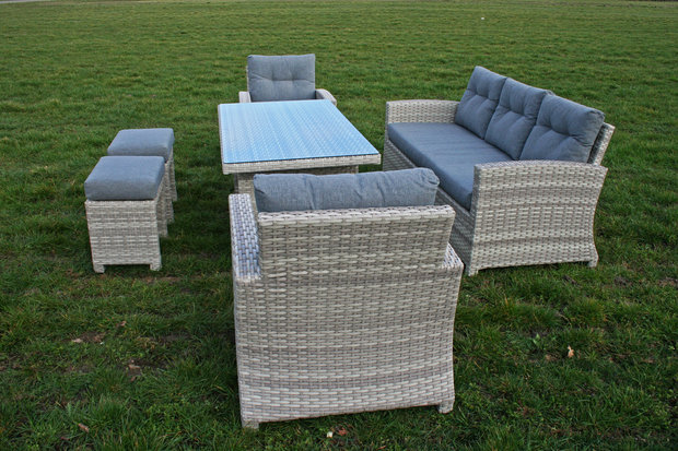 Aluminium Wicker Lounge Diningset