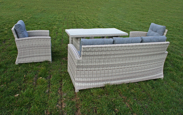 Aluminium Wicker Lounge Diningset