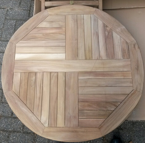 Teak Klaptafel Rond 100cm