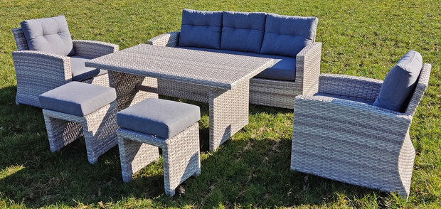 Aluminium Wicker Lounge Diningset