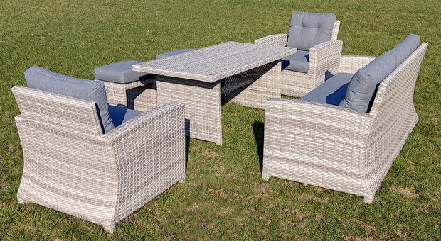 Aluminium Wicker Lounge Diningset