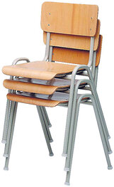 Stapelbare Houten Kantinestoel